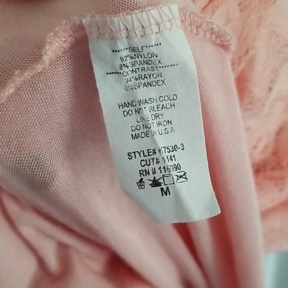 NWOT Pink Lace Baby Doll Swing Dress- M- Ginger G - Picture 5 of 6